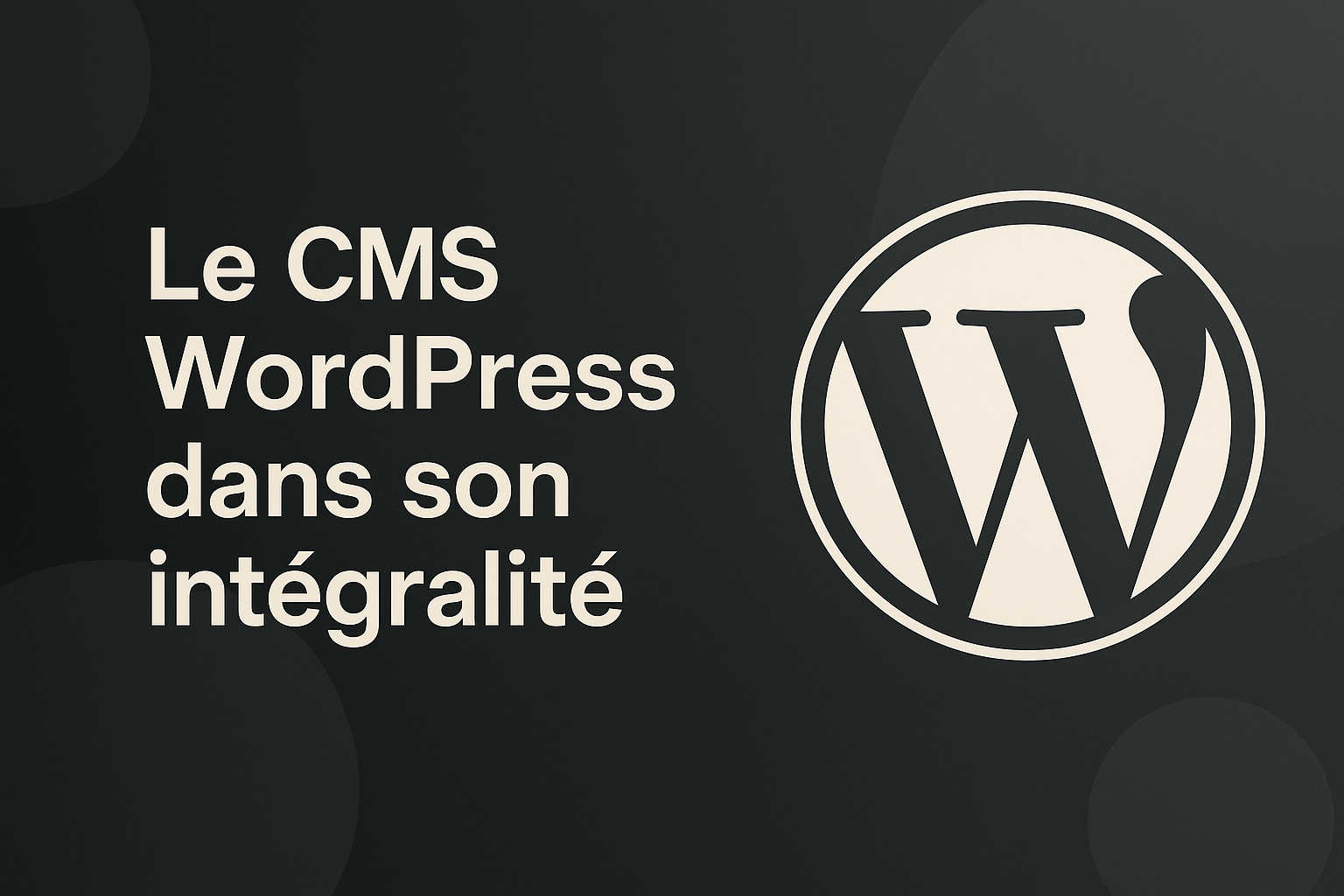 Le CMS wordpress dans son itégralité